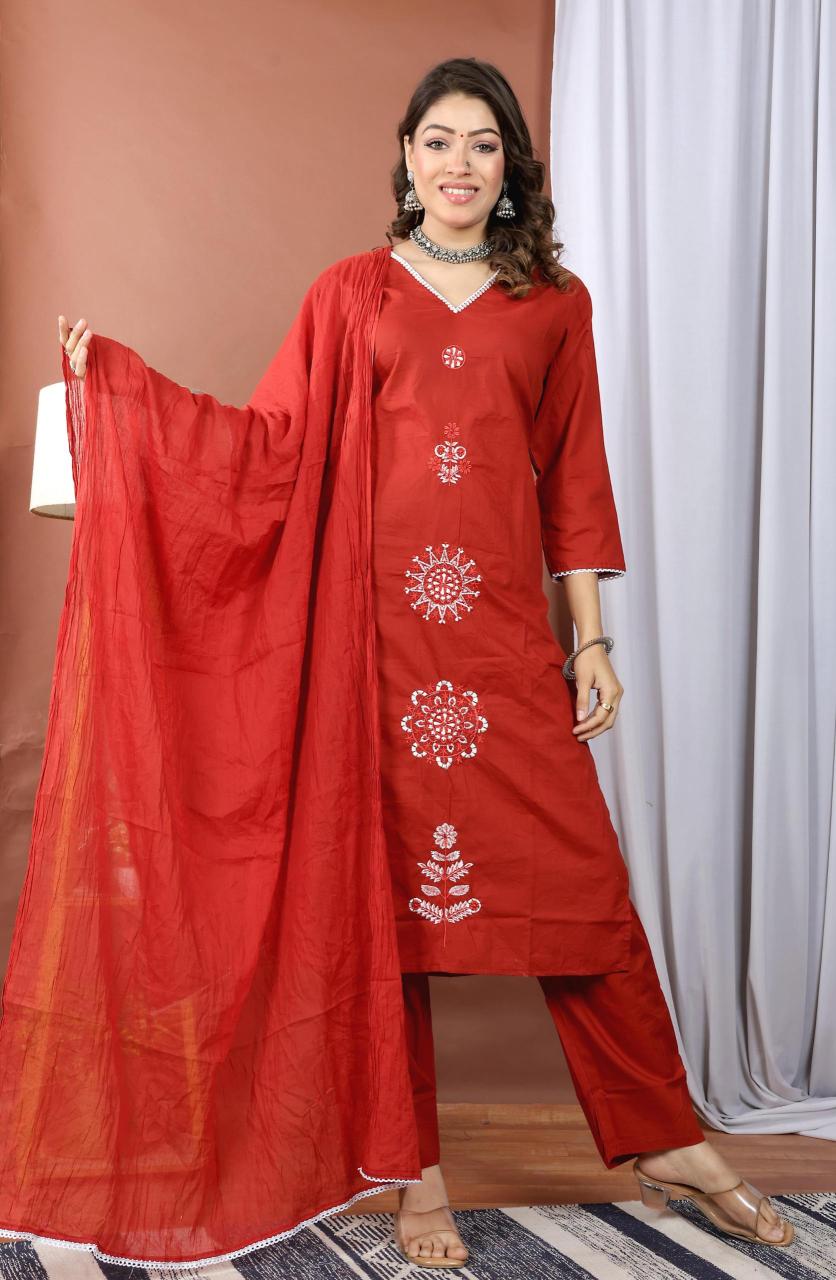 Valerius cotton 3pcs wholesale designer kurtis plazo set